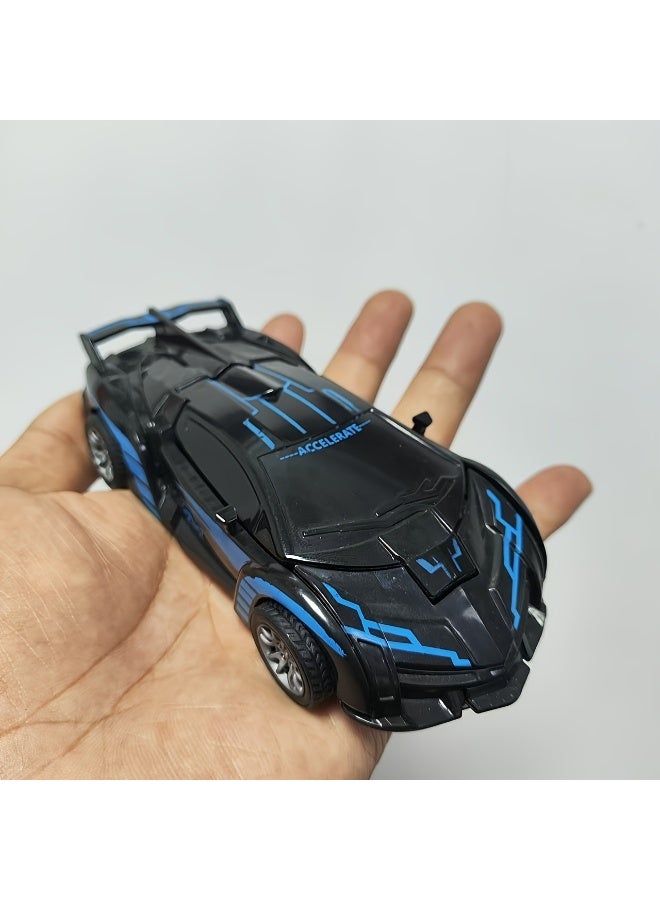 شابية ألعاب سيارات وشاحنات تعمل بالاحتكاك للأولاد من عمر 3 إلى 8 سنوات، سيارات متحولة للأطفال، هدايا عيد ميلاد شائعة للأولاد. (أسود وأزرق) - Image 5