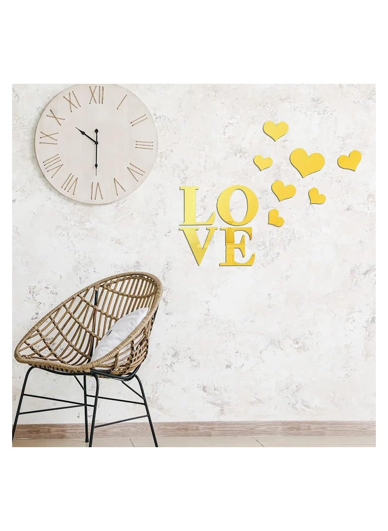 Acrylic Wall Mirror Sticker for Wall Decoration DIY 3D Mirror Wall Stickers Acrylic Wall Decals with Adhesive Art Decal Wall Art Decor for Living Room and Bedroom Wall Decor