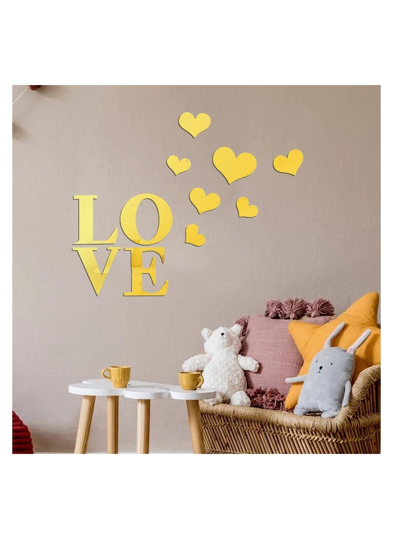 Acrylic Wall Mirror Sticker for Wall Decoration DIY 3D Mirror Wall Stickers Acrylic Wall Decals with Adhesive Art Decal Wall Art Decor for Living Room and Bedroom Wall Decor