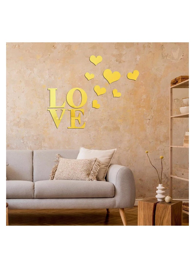 Acrylic Wall Mirror Sticker for Wall Decoration DIY 3D Mirror Wall Stickers Acrylic Wall Decals with Adhesive Art Decal Wall Art Decor for Living Room and Bedroom Wall Decor
