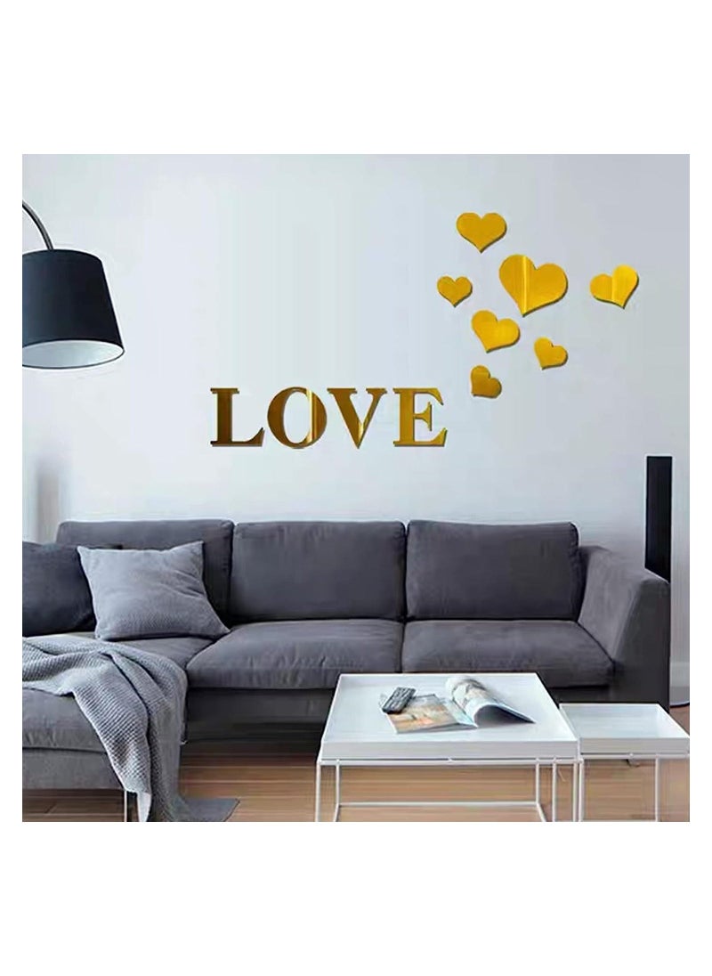 Acrylic Wall Mirror Sticker for Wall Decoration DIY 3D Mirror Wall Stickers Acrylic Wall Decals with Adhesive Art Decal Wall Art Decor for Living Room and Bedroom Wall Decor