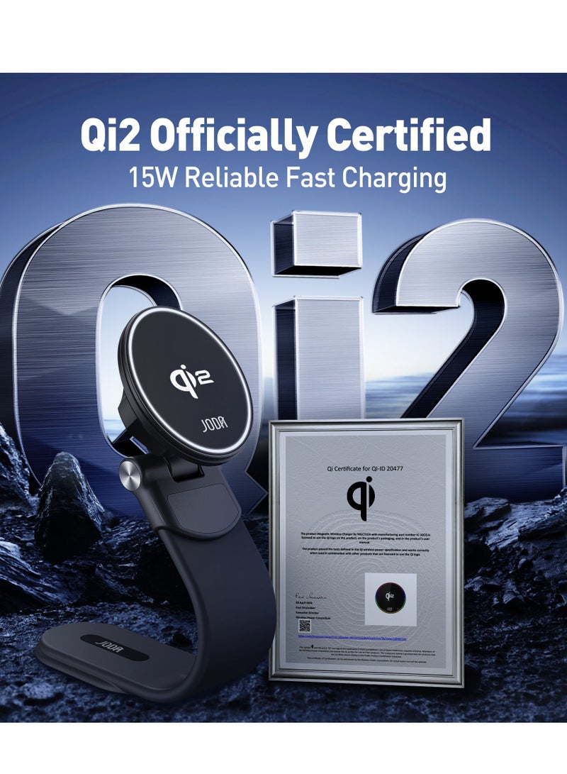 جودا قاعدة شاحن السيارة اللاسلكي MagQ C2 15W Qi2 هو حل مبتكر يجمع بين الشحن السريع ⚡، التصميم الأنيق 🖤، والتكنولوجيا المتقدمة 🔋، مما يجعله الخيار المثالي للمستخدمين الذين يبحثون عن تجربة شحن مريحة وآمنة أثناء القيادة 🚗⚡.  iPhone 📱 📱 (S21/S22/S23) - Image 2