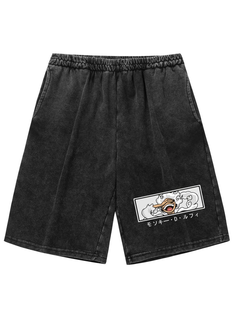 KUYING Summer One Piece Loose Print Casual Shorts  - Image 1
