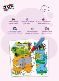 Galt Toys Water Magic Safari Reusable Colouring Book | Mess-Free Water-Reveal Pages | Includes Chunky Water Pen | Travel Arts & Crafts Toy | 15.1 x 3.5 x 26.5 CM | Age 3 +  - Image 3