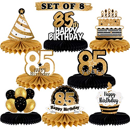 LINGTEER Happy 85th Birthday Table Honeycomb Centerpieces Perfect for Cheers to 85th Birthday 85 Years Old Party Table Decorations Gift Sign - Image 1