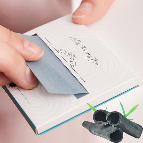 PleasingCare Premium Facial Oil Blotting Paper, 200 Counts - Natural Bamboo Charcoal Face Blotting Sheets, Easy Take Out Design - Top Handy Oil Absorbing Tissues - Oily Skin Care or Make Up Must Have! - Image 2