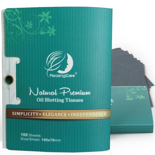 PleasingCare Premium Facial Oil Blotting Paper, 200 Counts - Natural Bamboo Charcoal Face Blotting Sheets, Easy Take Out Design - Top Handy Oil Absorbing Tissues - Oily Skin Care or Make Up Must Have! - Image 1