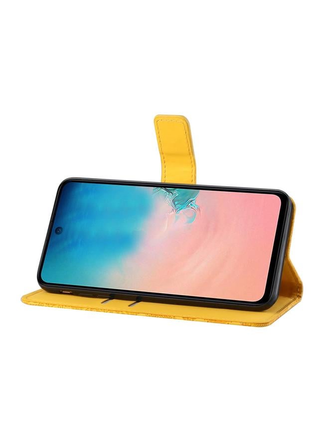 اس-توب جراب لهاتف Samsung Galaxy A31، جراب جلدي أفقي منقوش بنمط عرقي مع حامل وفتحات للبطاقات ومحفظة وحبل - Image 5