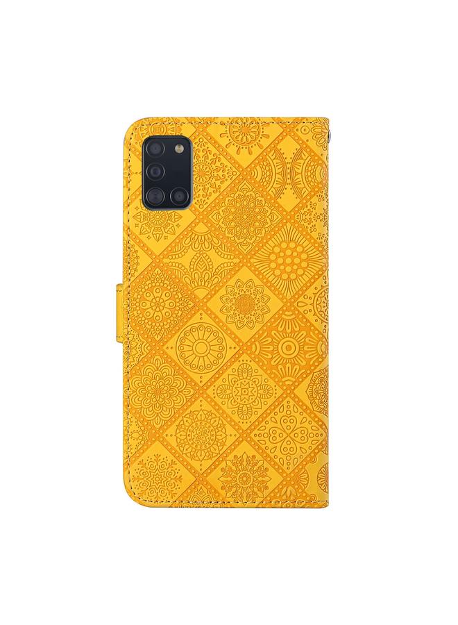 اس-توب جراب لهاتف Samsung Galaxy A31، جراب جلدي أفقي منقوش بنمط عرقي مع حامل وفتحات للبطاقات ومحفظة وحبل - Image 3