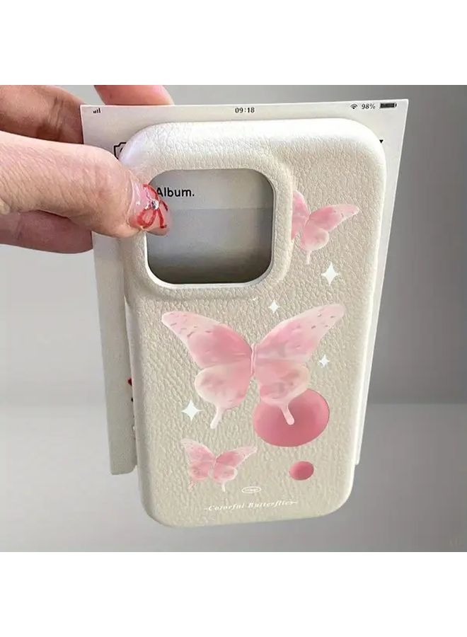 Luxury Jelly Style Phone Case For Iphone 15 Pro Max Red Butterfly Design Couple Protective Cover - Image 3