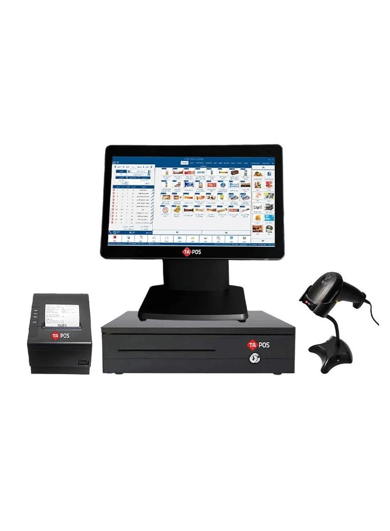 TA POS Cash register without software, touch screen + drawer + printer + barcode reader - Image 1