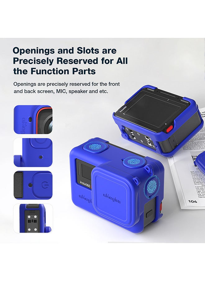 aMagisn AC08 Silicone Camera Protectiv Kit Camera Protector Case + Lense Cover + 2 Straps Compatible with Insta 360 Ace Camera  - Image 3