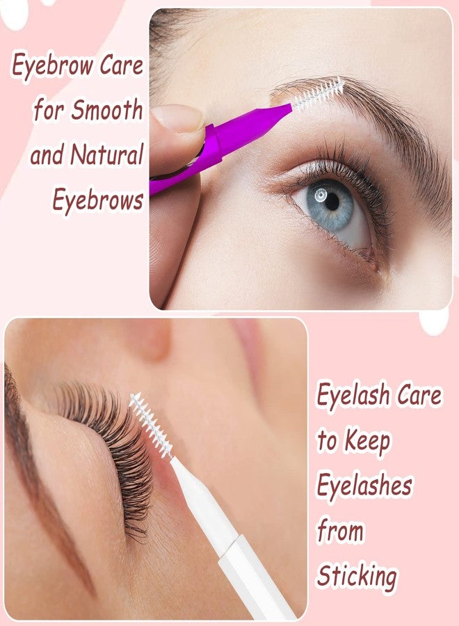 CANIPHA 50Pcs Micro Eyebrow Brush, Multifunctional Eyelash Comb Brush with Cap, Portable Brow Lamination Brush Lash Eyebrow Brush for Eyebrows, Brow Brushes for Eyebrows Eyelash Extensions Tool, 5 Colors - Image 3