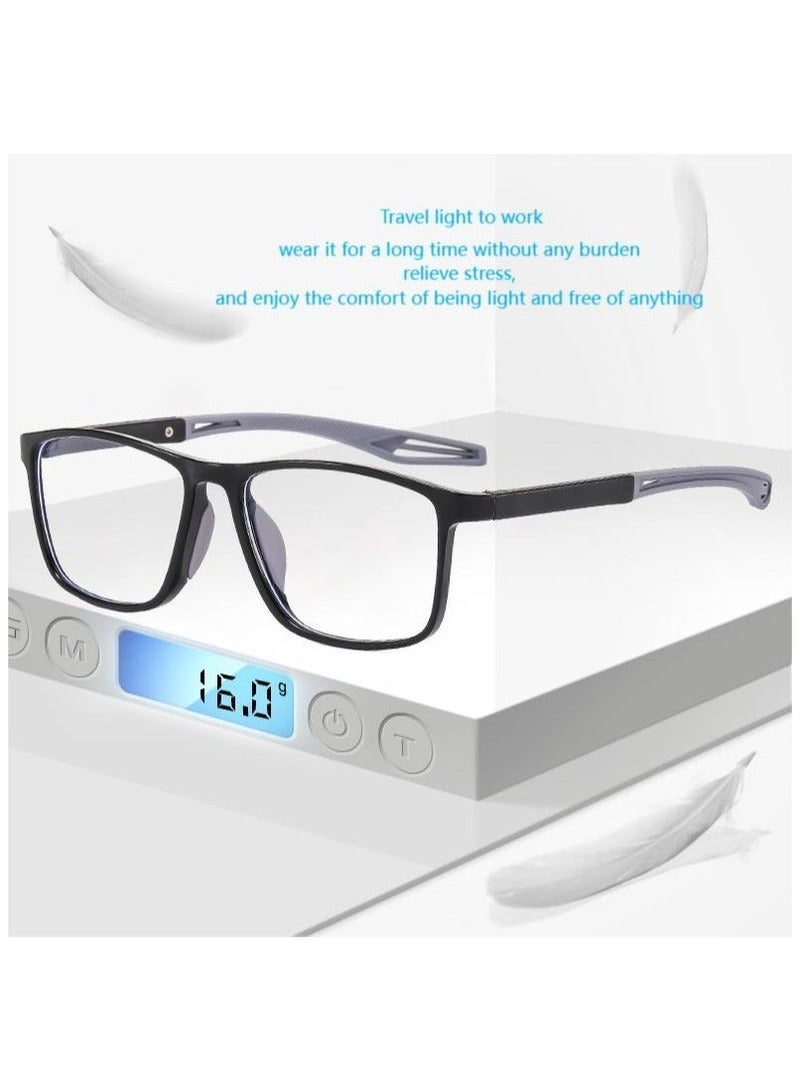 Ucanbe Stylish Blue Light Blocking Reading Glasses with Wide Frame for Men and Women - Image 3