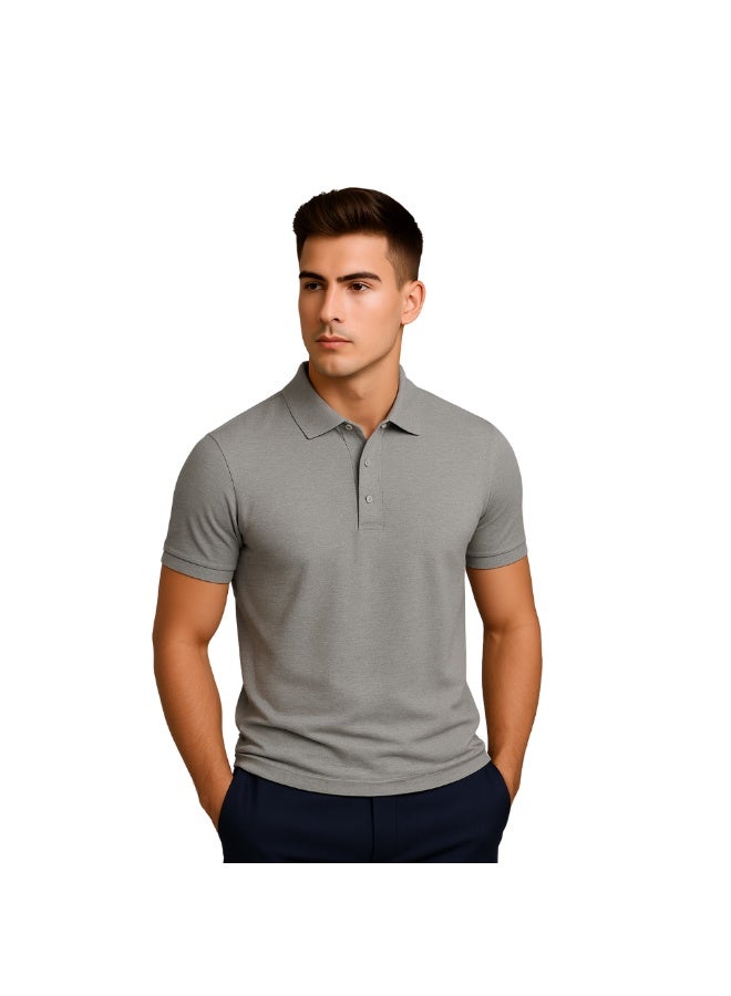 PRINTSHOP4ME Men's Polo T-Shirt | 240 GSM Honeycomb Fabric | Pure Cotton Regular-Fit Tee In Basic Colors | Comfortable And Stylish Everyday Wear - Image 2