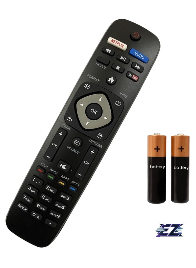 ELTRAZONE NH500UP Universal Remote Control Replacement for Philips Smart TV 55PFL5402/F7, 65PFL5602/F7, 65PFL6601/F7, 75PFL6601/F7, 43PFL5603/F7 & More - Battery Included - Image 1