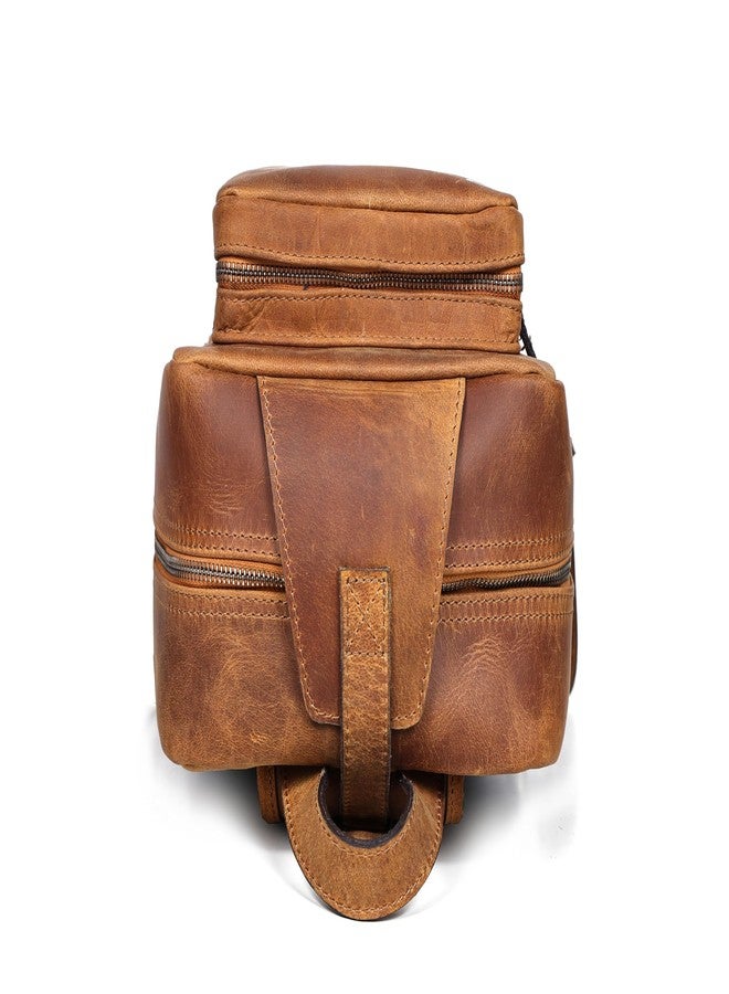 Celtic Premium Full Grain Leather Crossbody Bag with Multiple Zip Pockets & Fixed Strap - Image 5