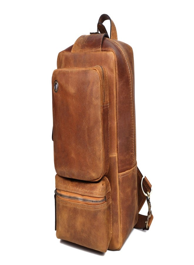 Celtic Premium Full Grain Leather Crossbody Bag with Multiple Zip Pockets & Fixed Strap - Image 2