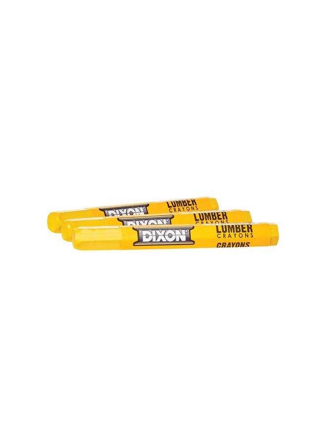 Dixon - DIXON Industrial Lumber Marking Crayons, 4.5" x 1/2" Hex, Yellow, 12-Pack (X49600) - Image 1