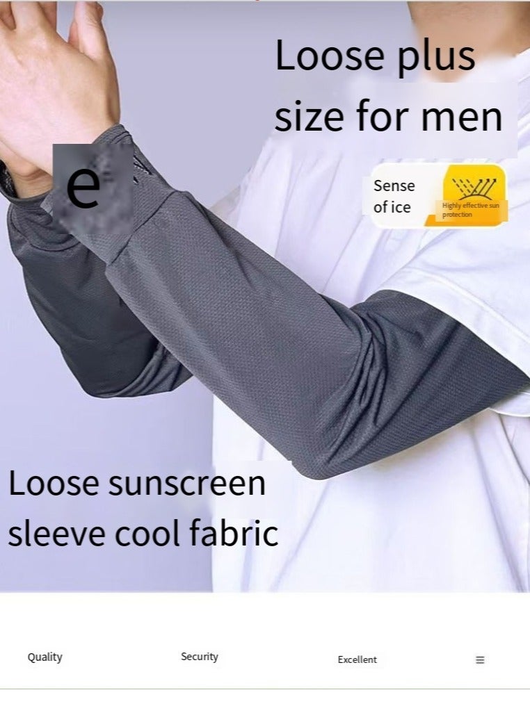 MY New straight summer sun protection ice silk sleeves men's sleeves driving outdoor loose sleeves ice sleeves anti-ultraviolet - Image 3