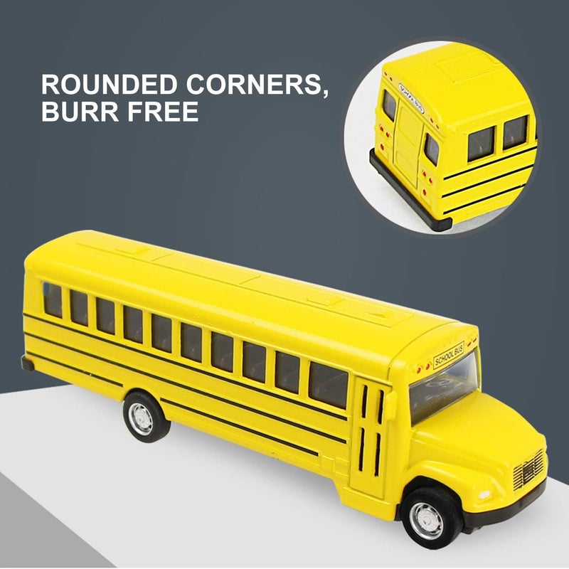 Coolplay Mini Toy Car Simulation Alloy Puck Back School Bus for Kids, Die Cast Vechile Model Educational Toys for Boy and Girl - Image 5