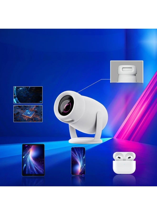 جهاز عرض ذكي ميني 4K – بنظام أندرويد 12، واي فاي 6 وبلوتوث 5.0، متوافق مع الآيفون والتلفزيون واللاب توب – سينما منزلية محمولة - Image 3