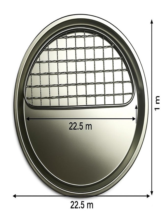 SHREESAMP Stainless Steel Oil Free Grill Plate Set of 2 with Drip Tray and Mesh Rack Multipurpose Frying Baking Roasting Tray for Oven Air Fryer Tandoor BBQ Healthy Cooking Plate Kitchen Party Use - Image 2