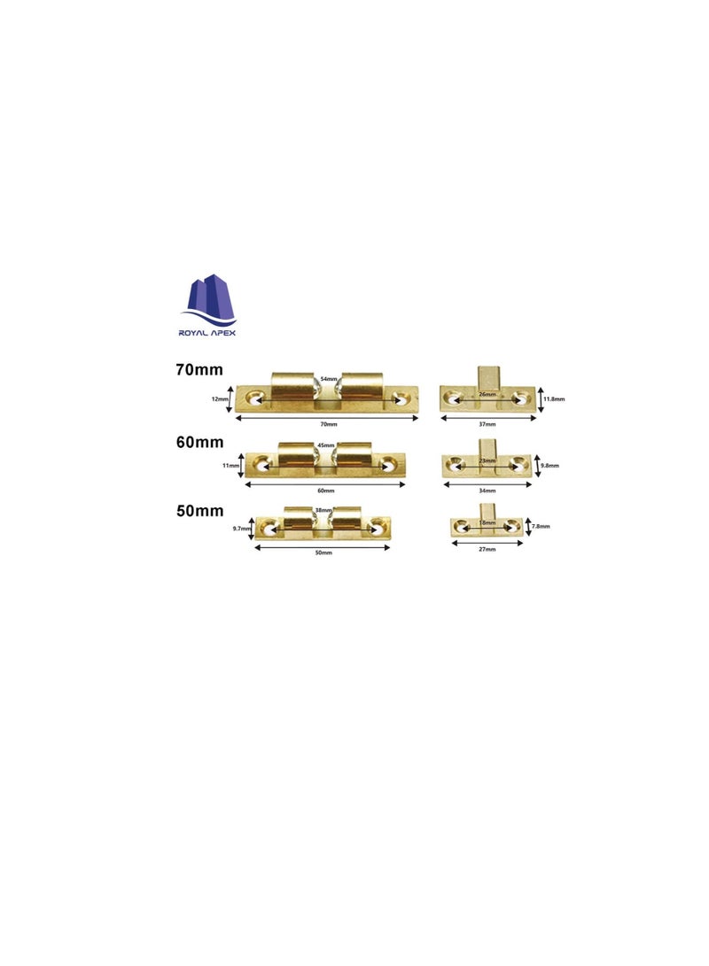 Cabinet Cupboard Door Catch Adjustable Double Ball Tension Catch for Cupboard Cabinet Door Furniture Latch 4 Pcs (70mm, Brass) - Image 3