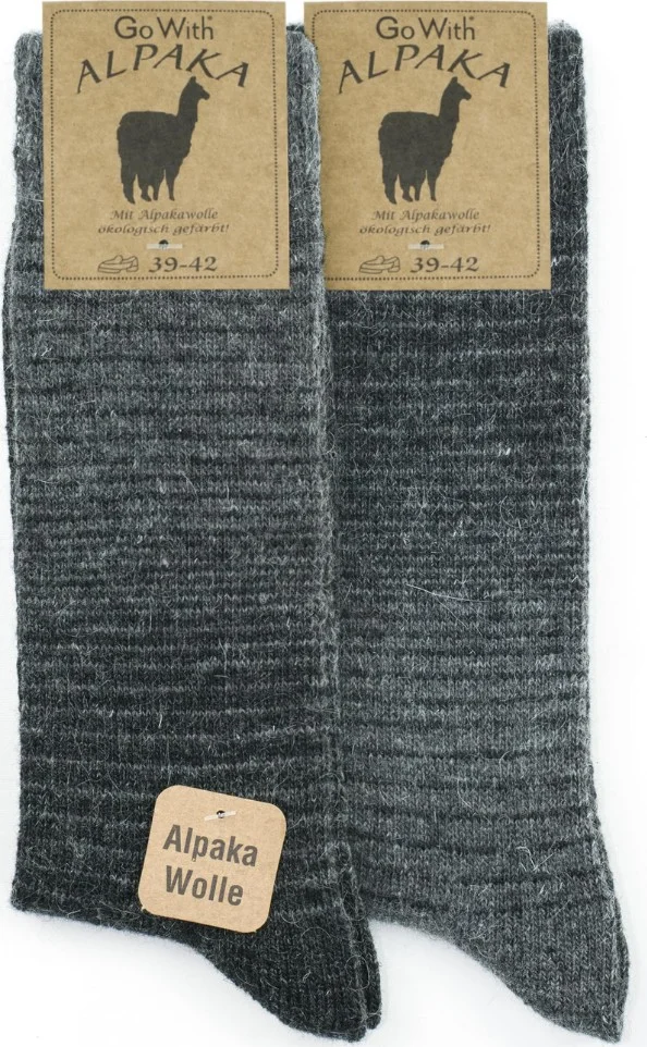 جويث Montana Natural Alpaca Wool Gray Anthracite Soft Wool Winter Socks 2 Pairs