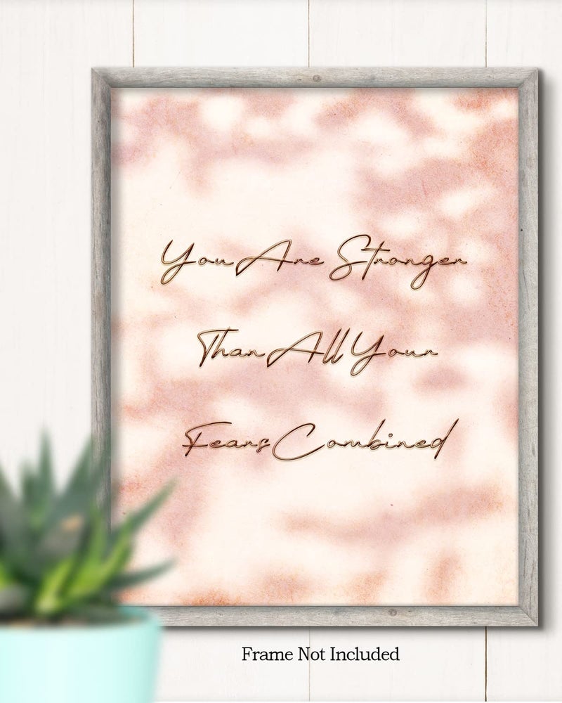 غوفيفو Govivo Inspirations Homports for Women - Arvational Wall Art - أنت أقوى من كل مخاوفك مجتمعة ديكور المنزل - ديكور غرفة نوم راقية - ديكور الغرفة الوردي - 8x10 طباعة غير متطرفة - Image 2