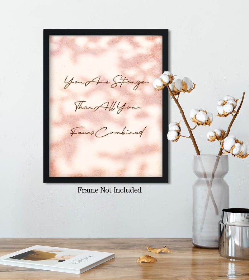 غوفيفو Govivo Inspirations Homports for Women - Arvational Wall Art - أنت أقوى من كل مخاوفك مجتمعة ديكور المنزل - ديكور غرفة نوم راقية - ديكور الغرفة الوردي - 8x10 طباعة غير متطرفة - Image 5