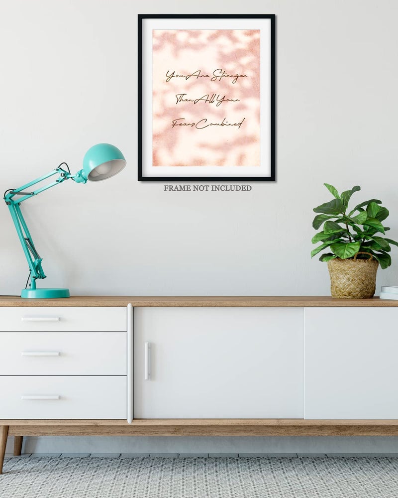 غوفيفو Govivo Inspirations Homports for Women - Arvational Wall Art - أنت أقوى من كل مخاوفك مجتمعة ديكور المنزل - ديكور غرفة نوم راقية - ديكور الغرفة الوردي - 8x10 طباعة غير متطرفة - Image 4