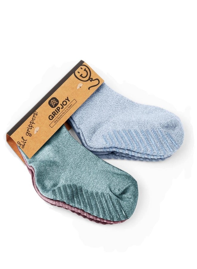 Gripjoy Toddler Socks with Grippers, Non-Slip for Kids, Enhanced Stability, Comfortable Cotton - 4 Pairs - Image 1