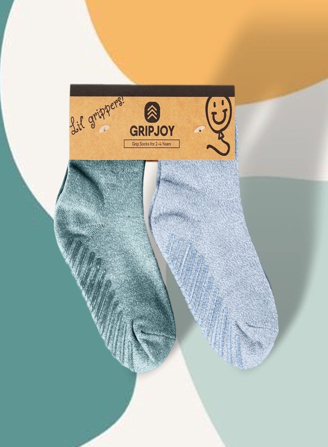 Gripjoy Toddler Socks with Grippers, Non-Slip for Kids, Enhanced Stability, Comfortable Cotton - 4 Pairs - Image 3