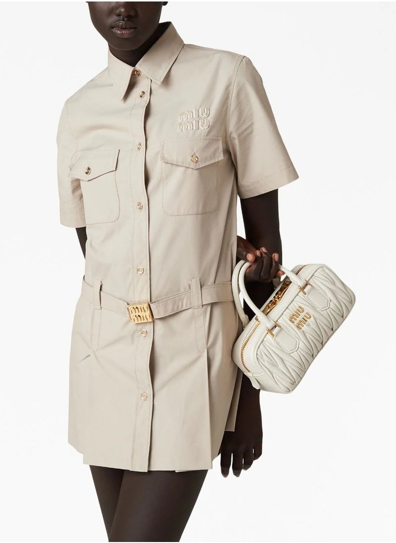 Miu Miu Small Arcadie Top Handle Bag in Matelassé Nappa Leather Crossbody Shoulder  - Image 4