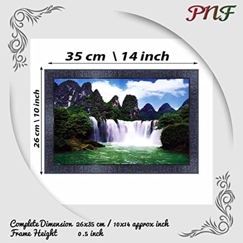 pnf Poster And Frames Vastu Waterfall Landscape Scenery Wooden Photo Frame With Acrylic Sheet | Living Room, Bedroom | Home Decoration | Best Gifting Option (10 * 14inch,Multicolour,Synthetic) 16025 - Image 2