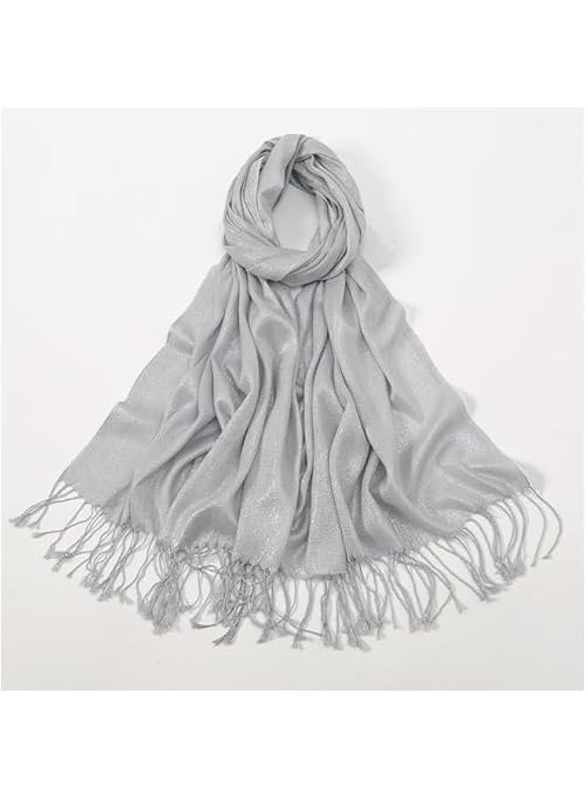 Arabest Glittering Pashmina Shawl Scarf, Reversible Sparkling Wrap for Women - Image 3