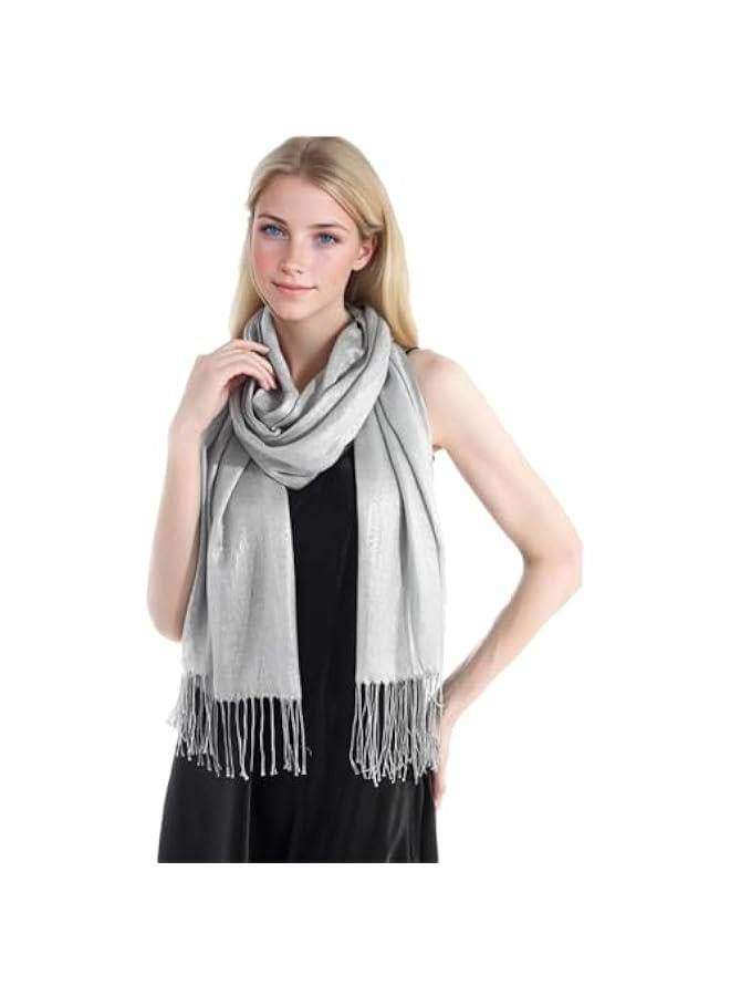 Arabest Glittering Pashmina Shawl Scarf, Reversible Sparkling Wrap for Women - Image 2
