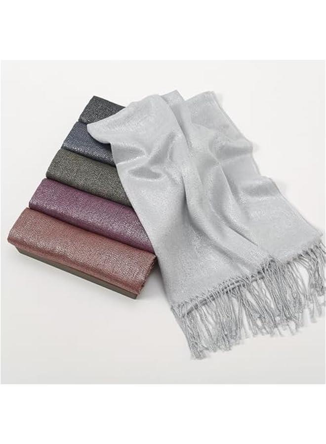 Arabest Glittering Pashmina Shawl Scarf, Reversible Sparkling Wrap for Women - Image 5