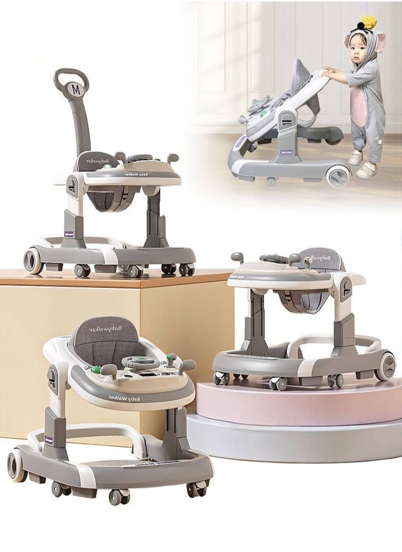 XiuWoo 3 in 1 Baby Walker With Parent Push Handle, Children Walkers with Wheels, Adjustable Height & Speed Multifunction and Big Comfortable Seat Cushion, Detachable Trampoline Mat for Infants Boys Girls  - Image 1