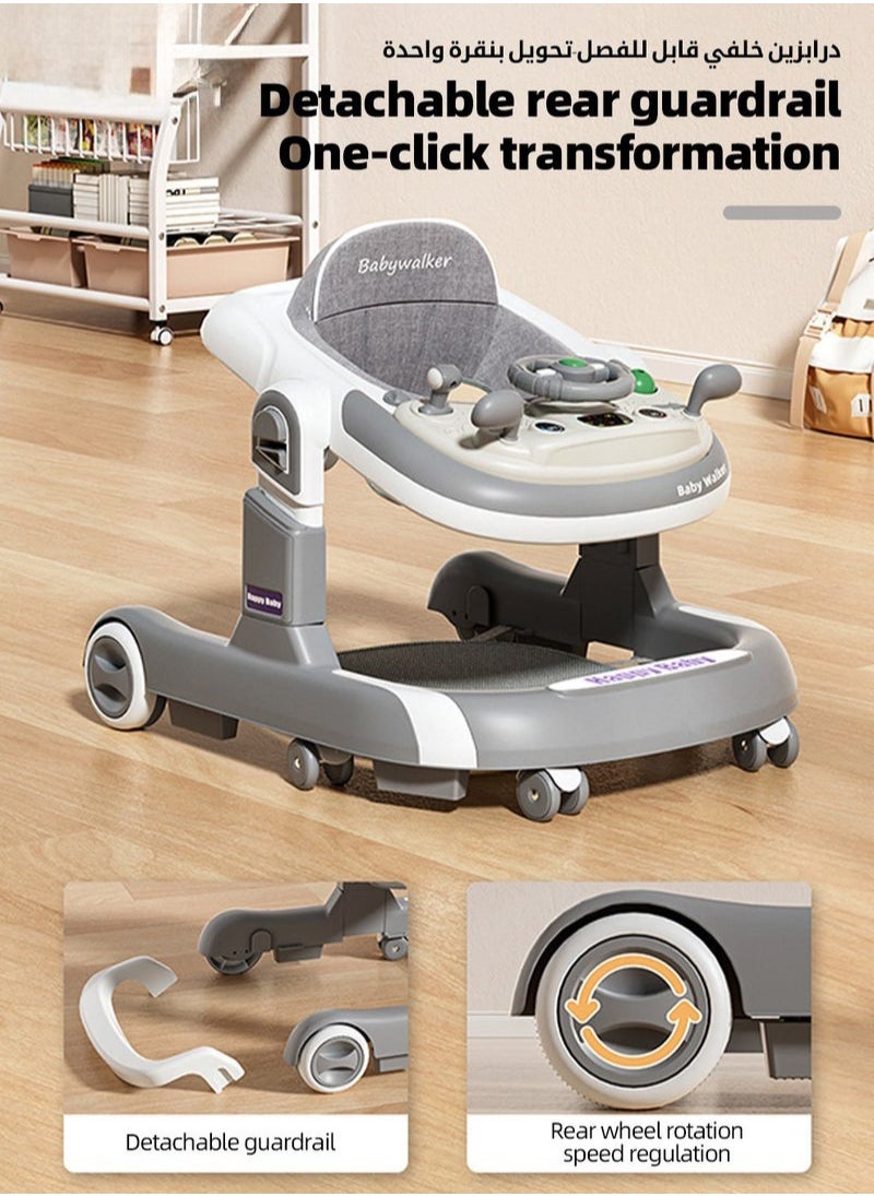 XiuWoo - 3 in 1 Baby Walker With Parent Push Handle, Children Walkers with Wheels, Adjustable Height & Speed Multifunction and Big Comfortable Seat Cushion, Detachable Trampoline Mat for Infants Boys Girls - Image 1