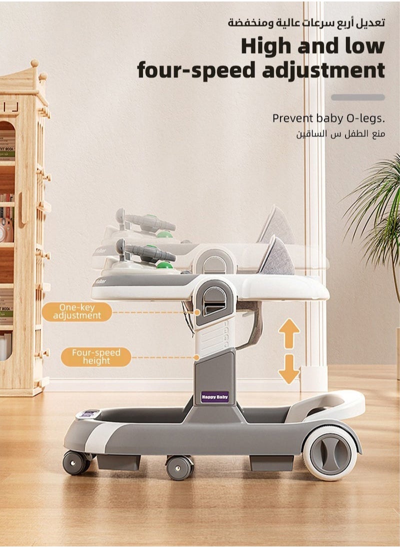 XiuWoo - 3 in 1 Baby Walker With Parent Push Handle, Children Walkers with Wheels, Adjustable Height & Speed Multifunction and Big Comfortable Seat Cushion, Detachable Trampoline Mat for Infants Boys Girls - Image 1