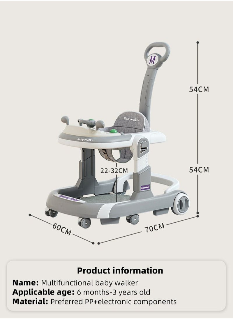 XiuWoo - 3 in 1 Baby Walker With Parent Push Handle, Children Walkers with Wheels, Adjustable Height & Speed Multifunction and Big Comfortable Seat Cushion, Detachable Trampoline Mat for Infants Boys Girls - Image 1