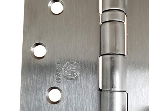 Hinge Outlet Penrod Stainless Steel Ball Bearing Door Hinges, 4 Inch with 5/8 Inch Square Corners, NRP, 3 Pack - Image 3