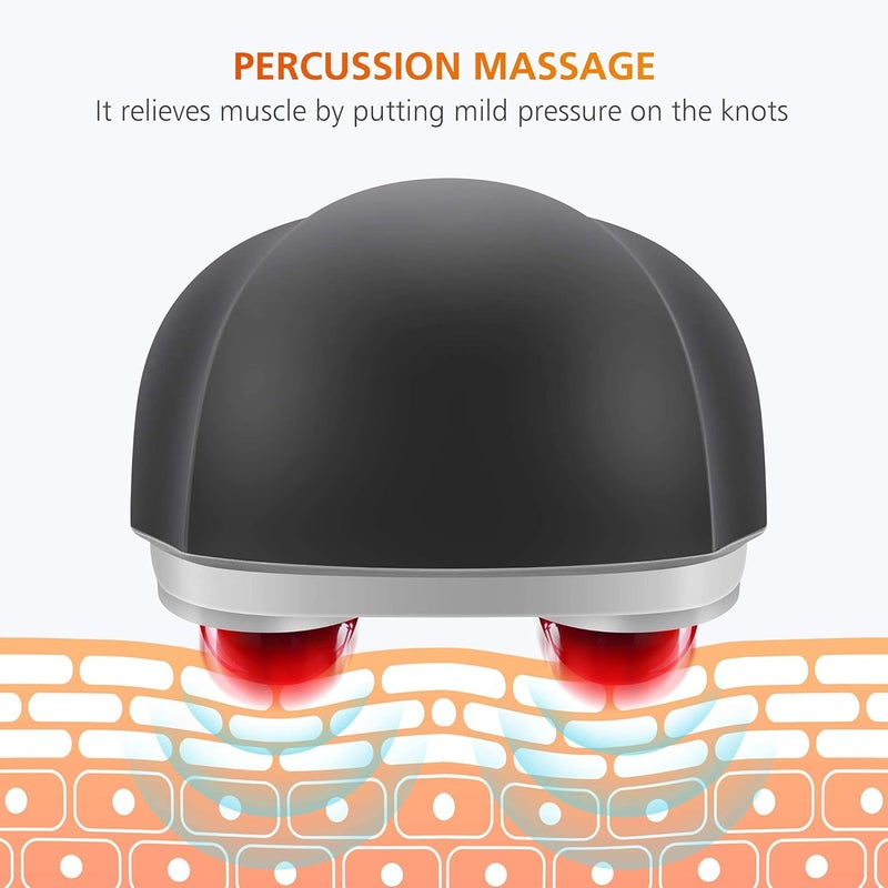 Snailax Cordless Handheld Back Massager with Heat Deep Tissue Percussion Massager 3 Sets of Dual Pivoting HeadsRechargeable Hand Held Massager for NeckBack ShoulderCalfLegs - Image 3