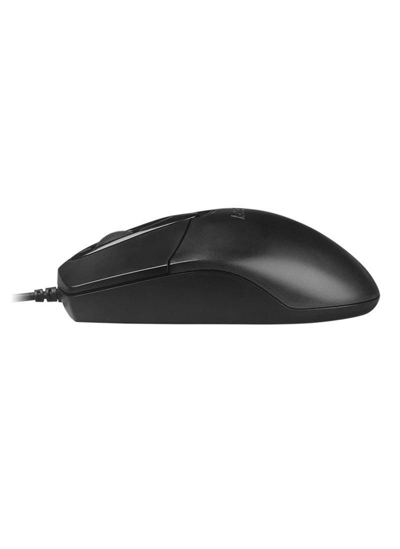 A4TECH Silent Click Wired Mouse OP720S, Dust-resistant Wheel, Black  - Image 3