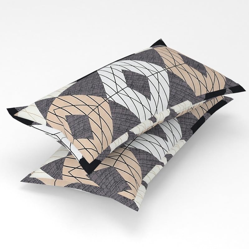 Delight Zone Glace Cotton 160TC Prime Collection Double Flat Bedsheet with 2 Pillow Covers - (Grey6) - Image 4