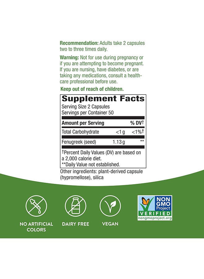 Nature's Way Fenugreek Seed Dietary Supplement - 100 Vegan Capsules - Image 4