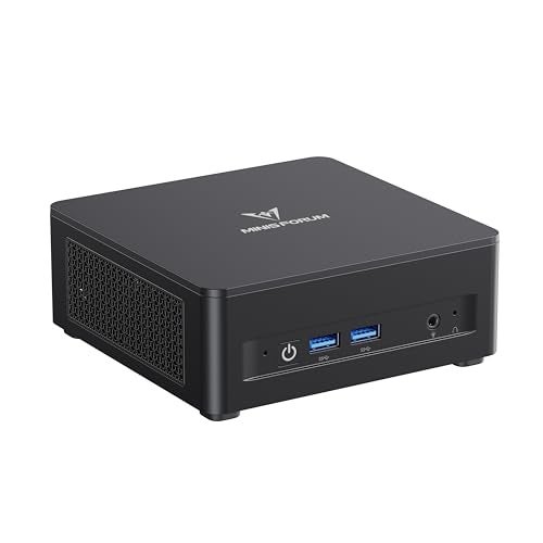 MINISFORUM UM760 Slim Mini PC, AMD Ryzen 5 7640HS Processor Mini Computer(6C/12T, Up to 5.0GHz), 16GB DDR5 RAM & 1TB PCIe 4.0 SSD, Support 8K@60Hz HDMI 2.1/USB4 Output, WIFI6E/BT5.3/Auto Power On - Image 1