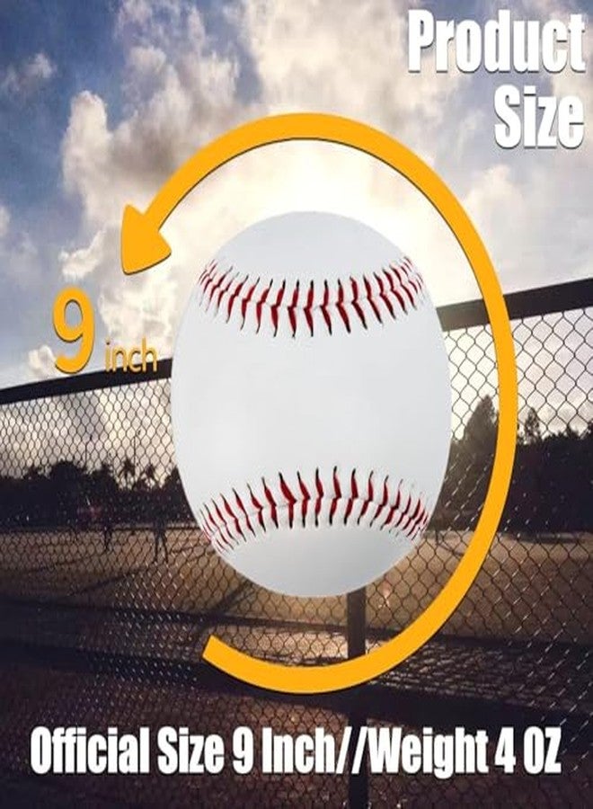 YMD 6 Ball Pack Practice Training Baseballs for Kids/Youth 9 Inch Baseballs Baseball (Pack of 6, White) - Image 3